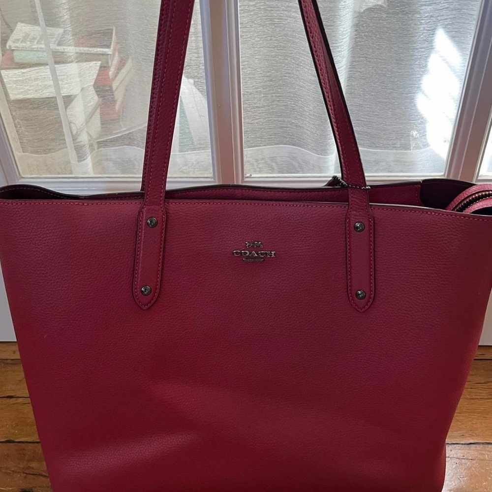 Coach Red Leather Tote